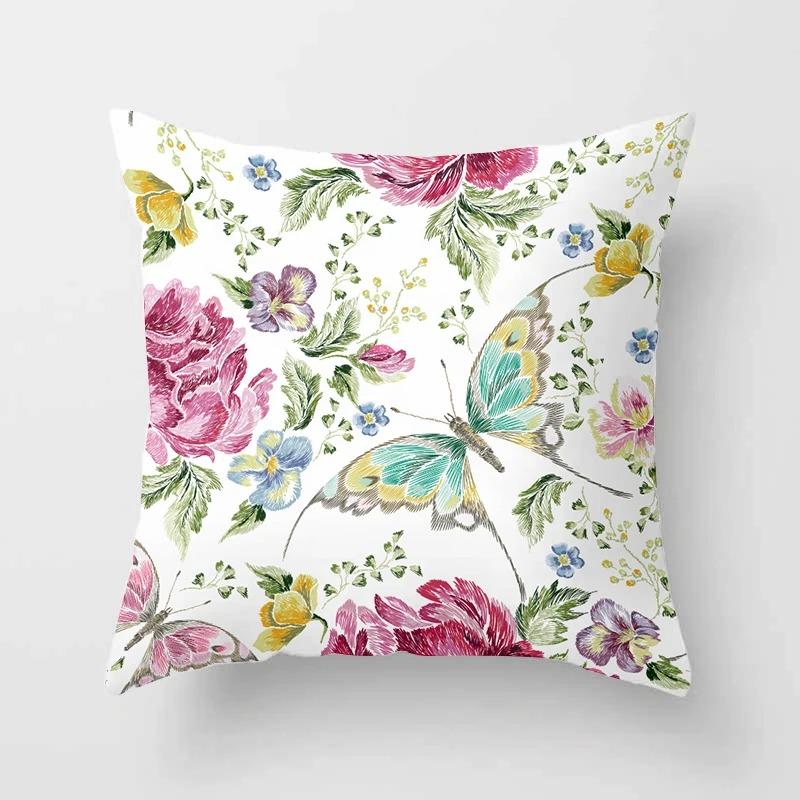 Flower Butterfly Decorative Pillowcase Living Room Office Home Pillowcase Car Ornaments