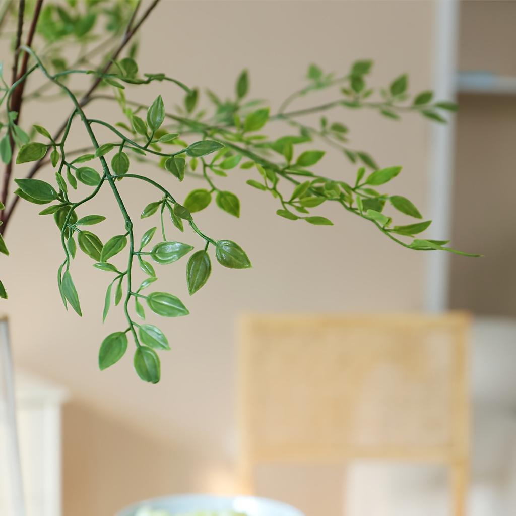 Artificial Green Nandina, Artificial Green Stems, Artificial Branches, Leaves, And Floral Arrangements for Vases, Bouquets, And Wedding Decorations.