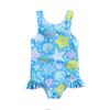 Girl's Shell Print One-Piece Swimsuit with Skirt - Beach & Sunscreen Ready