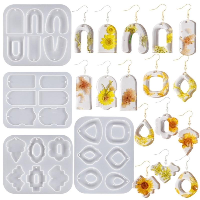Versatile Epoxy Resin Mold for Necklace Key Chain Pendants Trendy Round and Geometric Shaped Accessories Making Moulds