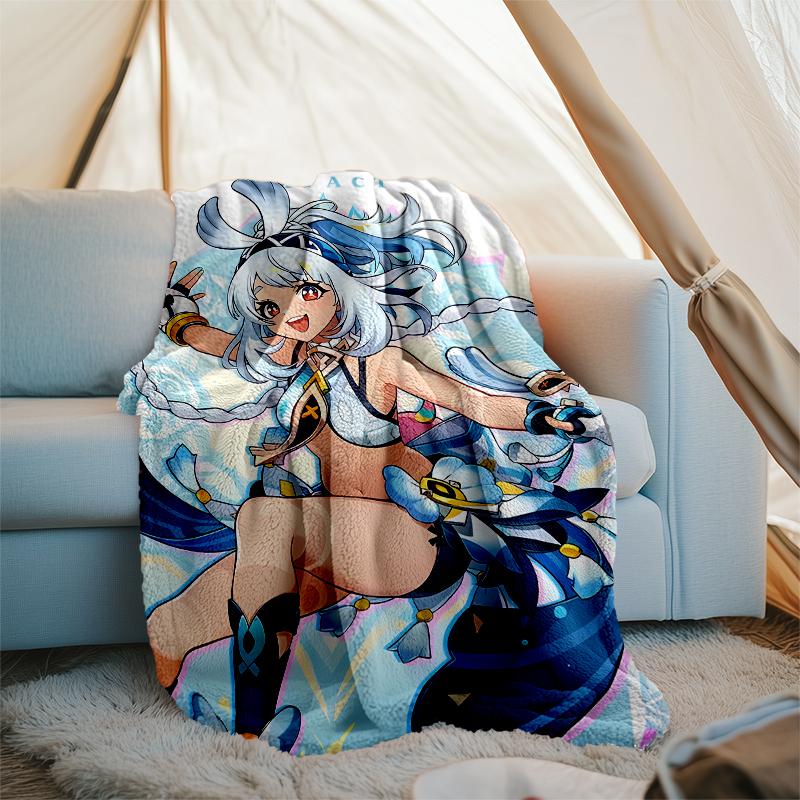 Genshin Impact characters printed throw blanket—soft,warm;versatile blanket for all seasons—perfect as &air-conditioning throw,nap blanket