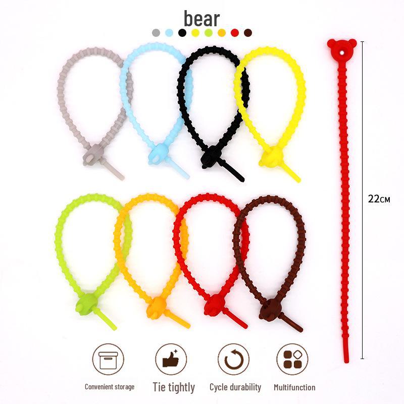 

Многоразовый цветной силиконовый ремень для укладки кабелей - симпатичный настольный органайзер для кабелей