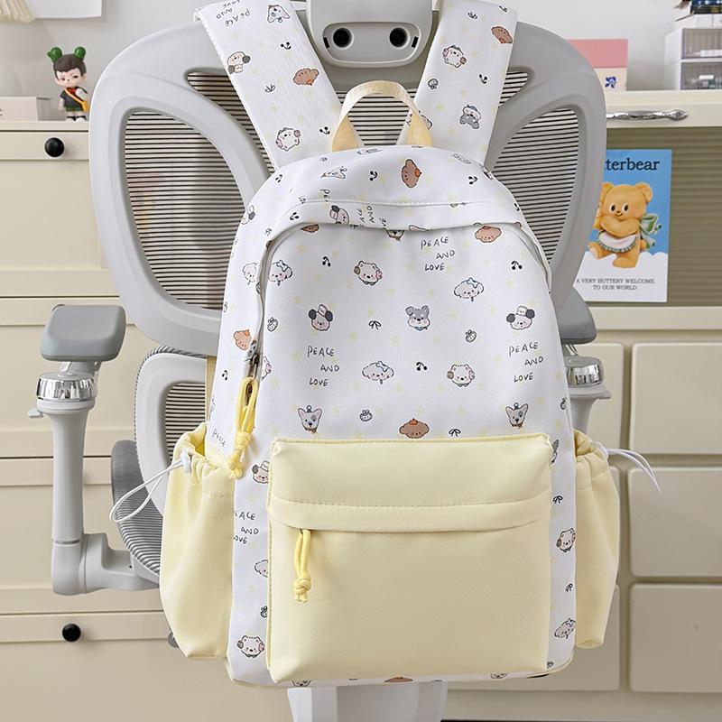 Schoolbag Korean Version Ins Cute Casual Backpack Large Capacity Cute Graffiti Junior High School Schoolbag Female Sweet Versatile Backpack