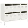 VidaXL Buffet blanc 101,5x39x73,5 cm acier laminé à froid, meuble de rangement, meuble de rangement de cuisine, meuble de 851267