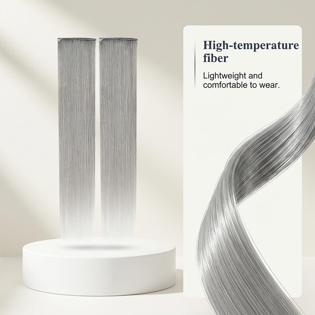 -gray Hair Extensions. Gentle And Everyday Hairstyle, Smooth And Light, Easy To Wear And Portable.