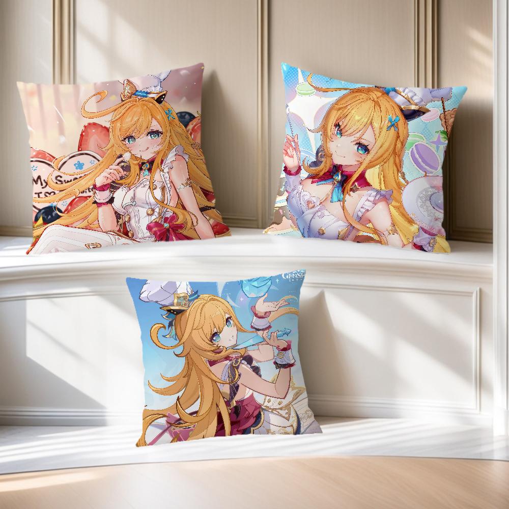 Game Comfortable Soft Pillow Case for Sofa Fanart Escoffier Genshin Living Room Home Office Decor Protective Covers