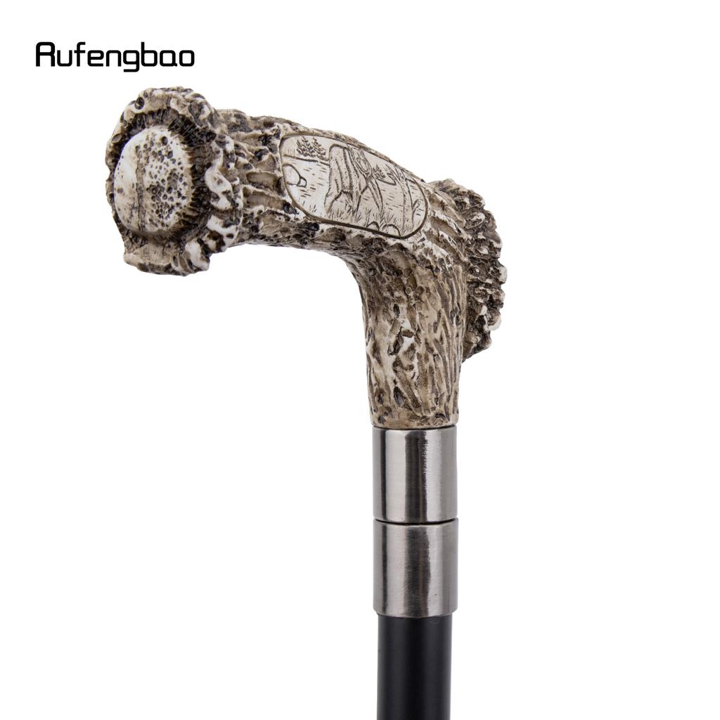 Silver Resin Bear Tree Root Head Walking Cane Fashion Decorative Steel Stick Gentleman Elegant Cosplay Cane Knob Crosier 94cm