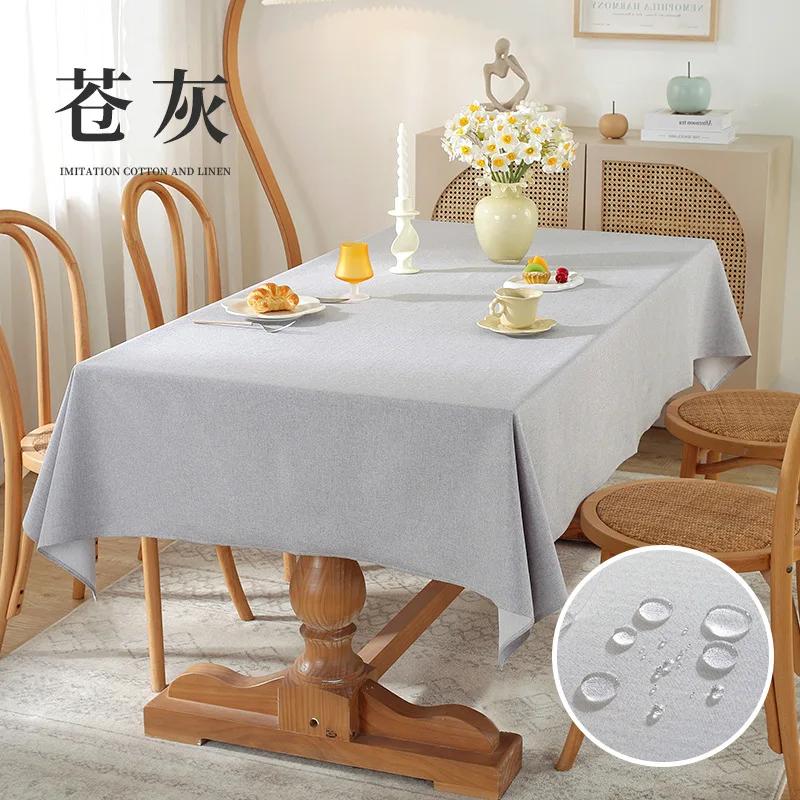 

New tablecloth straight-edge version tablecloth household imitation cotton and linen dining table cloth 140x140cm 1pcs