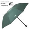 Women's Foldable UV Protection Sunshade: Black Vinyl Automatic Umbrella for Rain or Shine