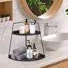 2 Tier Bathroom Counter Organizer Wood Bathroom Organizer Countertop Corner Storage Shelf Counter Standing Rack Cosmetic Vanity