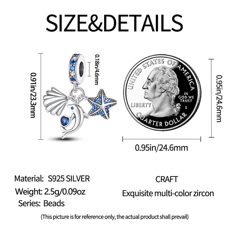 Charm Bead Charms Authentic copper Plated Sea Dolphin Star Shape Pendant Bead Charms Compatible With Bracelets Diy Fine Gift Women Delicate Jewellery