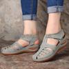 2022 Women's Roman Style Open Toe Wedge Heel Sandals - Large Size with Hollow Design.