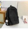 School bag new fashion solid color large capacity school bag Korean version ins versatile simple backpack casual spring outing light backpack