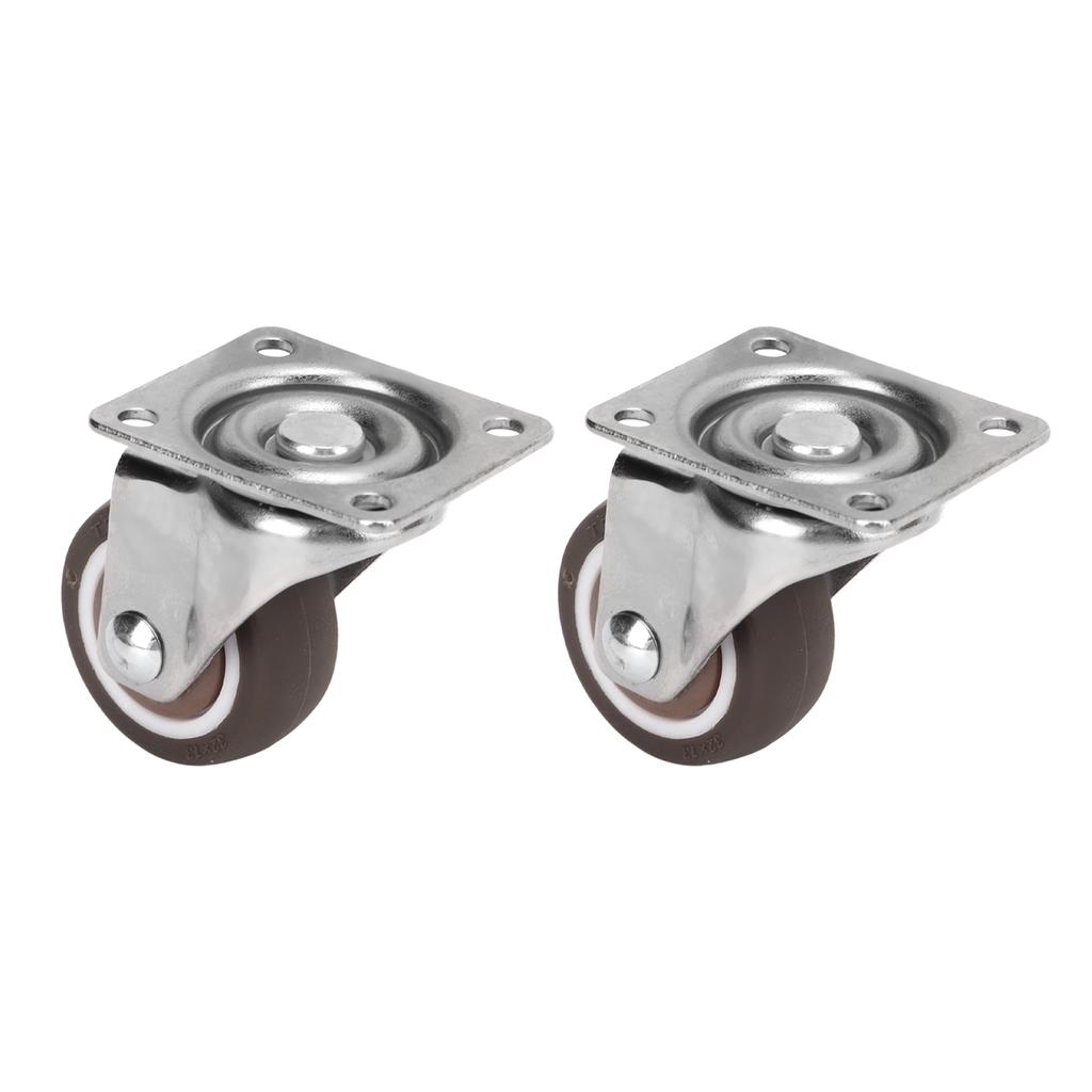 2 szt. Kółka metalowe 33 funty nośność Stojak chromowany Antypoślizgowe Odporne na zarysowania Elastyczne kółko obrotowe płytkowe