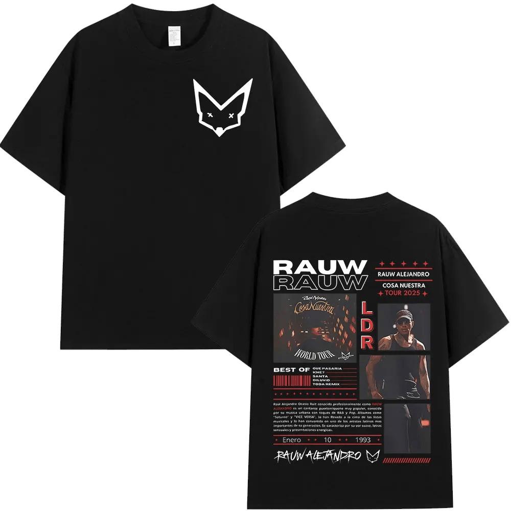 Rauw Alejandro T-shirt 100% Cotton Cartoon Kawaii Print Oversized O-Neck Short Sleeve Men Women Unisex Casual Streetwear Tee Top