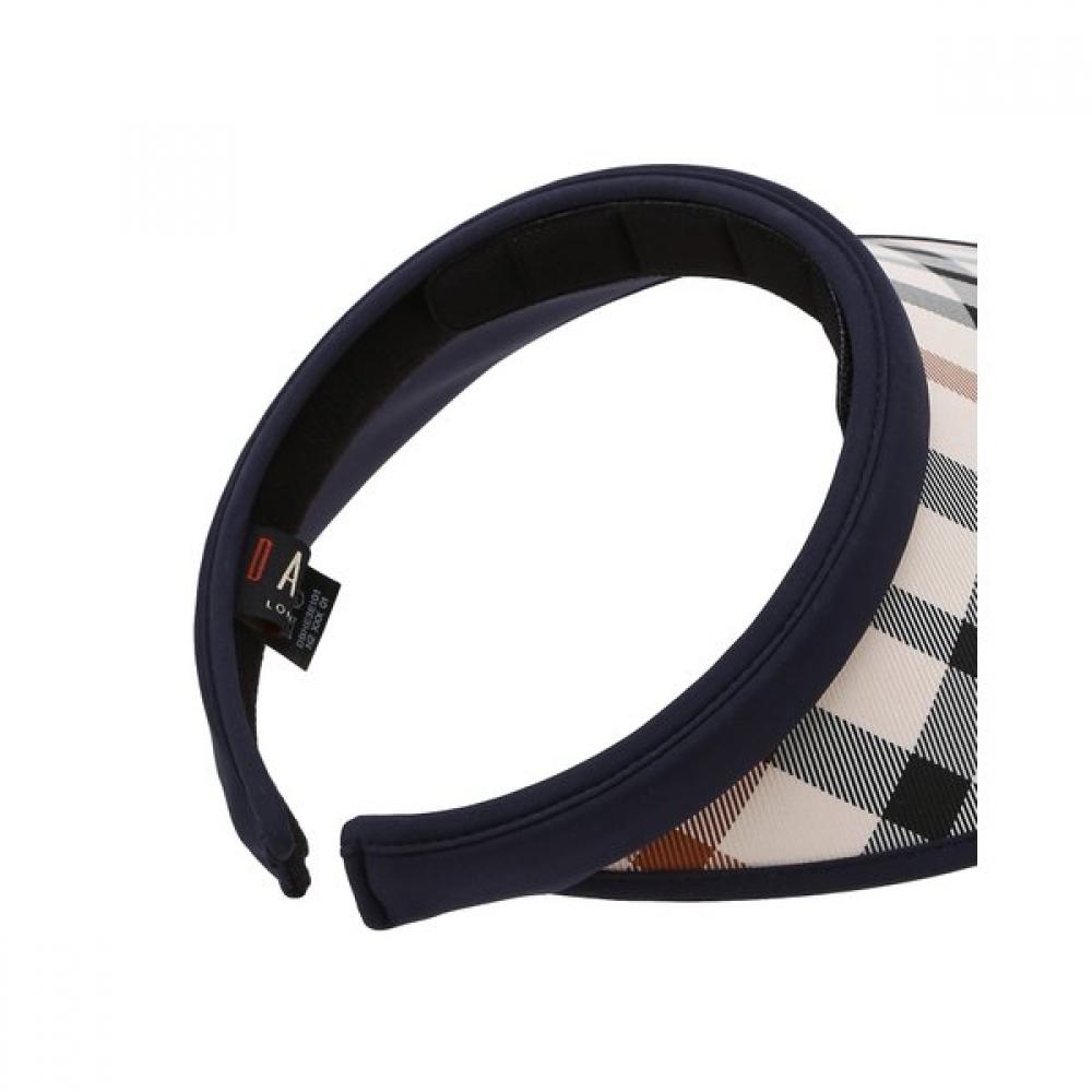 Daks Navy Check Wide Brim Sun Cap Dbhe4e101n2