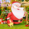 5.91FT With LED Light Inflatable Santa Claus Gift Box Toy Xmas Yard Decor Ornaments Home Decor Supplies Christmas Holiday Gift