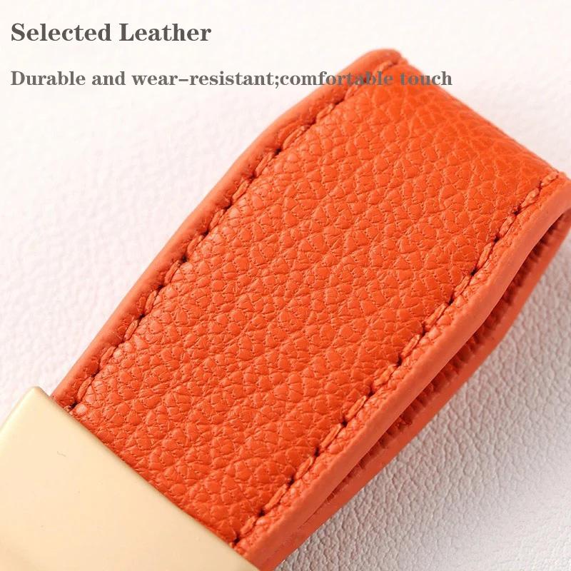 1PC Goat Pattern High-end Keyring New French Car Keychain Hardware Key Holder High Quality Lambskin Leather Keychain