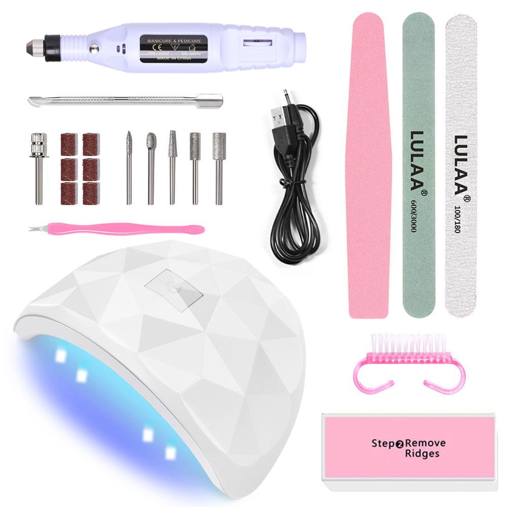

LINMANDA Manicure Set With Professional Nail Drill Machine And Nail Drying Lamp Milling Cutter Set Cuticle Clipper Pusher