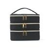 Simple And Versatile Three-Layer Makeup Bag Large Capacity Diamond Grid Toiletry Bag Portable Travel Makeup Storage