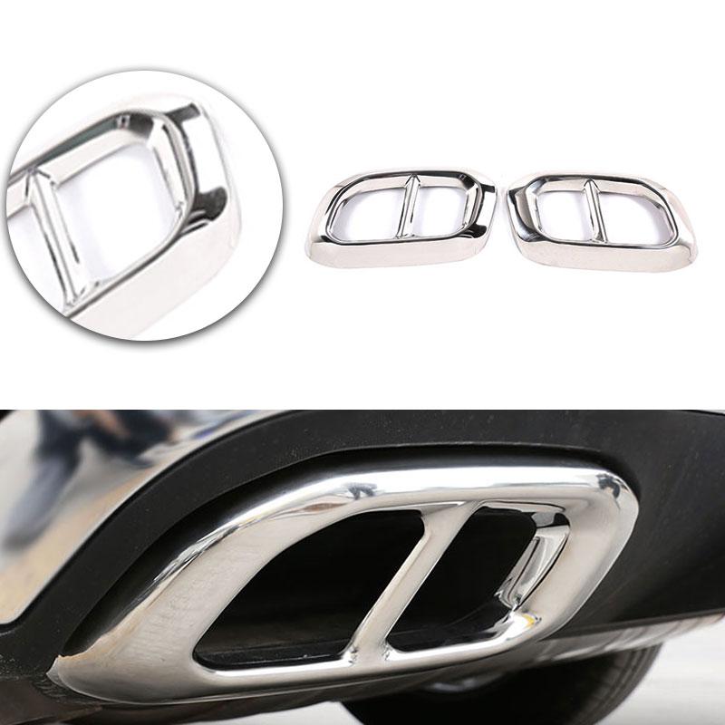 

Для Mercedes Benz GLE350 GLE450 GLC GLS W167 X253 X167 задняя выхлопная труба глушитель концевая труба серебряное украшение