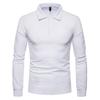 Autumn/Winter 2021 Men's Slim Fit Long Sleeve Polo with Color Turn-Down Collar