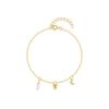 Simple Style Fashion Light Luxury S925 Sterling Silver Exquisite Love Star And Moon Pearl Element Stacked Bracelet