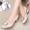 Fashion Shoes For Woman 2024 Luxury Leather Casual With Medium Heels Women's Summer Footwear Square E Discount Slip On Sale Chic Point A