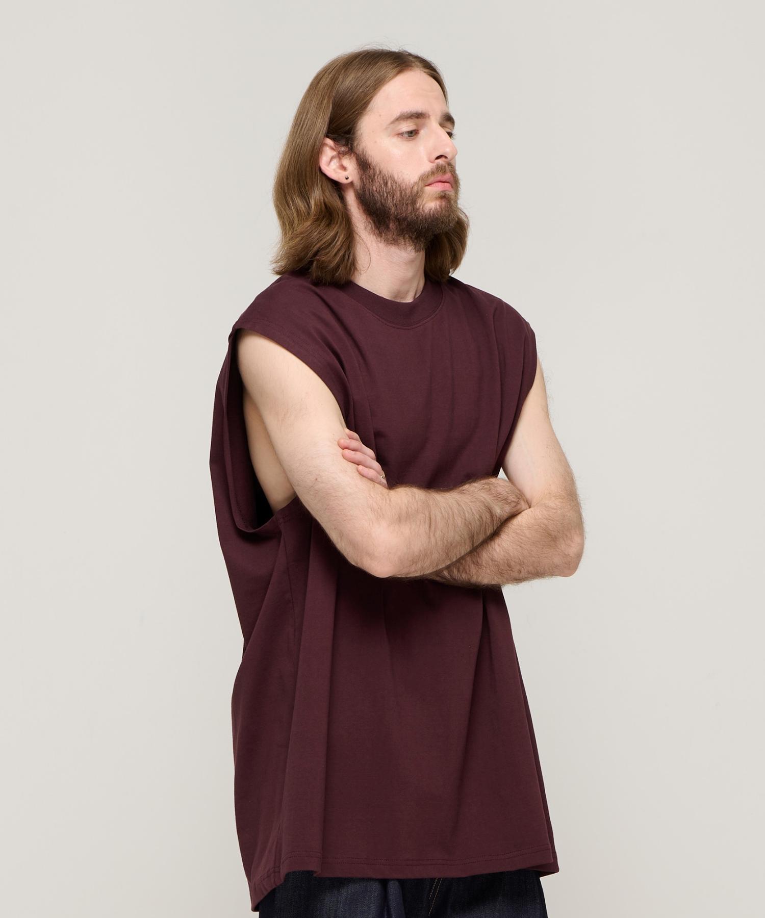 Cargo Bros Bio Over Sleeveless T-Shirt (Burgundy) Free