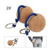 Round Floating Cork Keyring Ball Wooden 2pcs Accessories