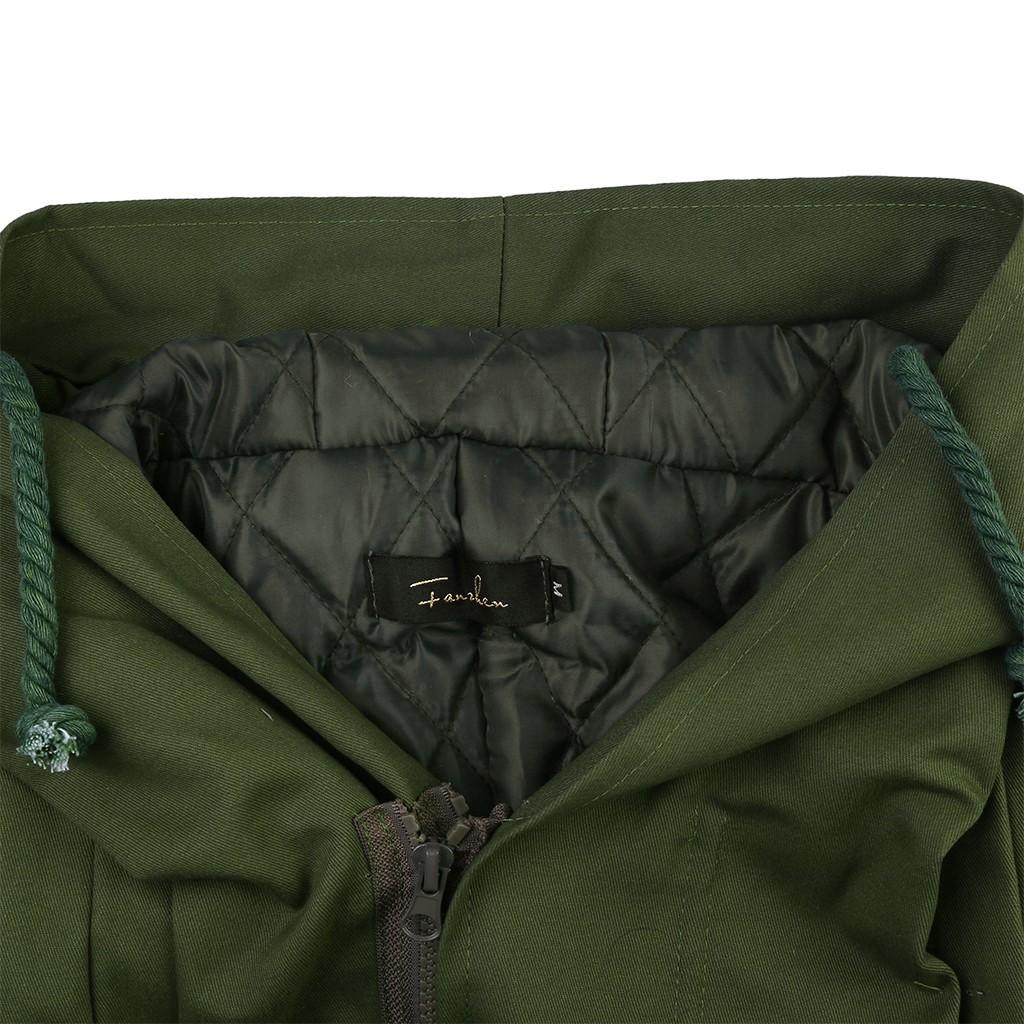 Men Winter Warm Hooded Zip Thick Solid Fleece Coat Outwear Wind Jacket