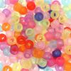 "100 Pcs Large Hole Transparent Frosted Barrel Beads - Colored Onion Powder Plastic Pony Beads for Dreadlocks and Wigs"