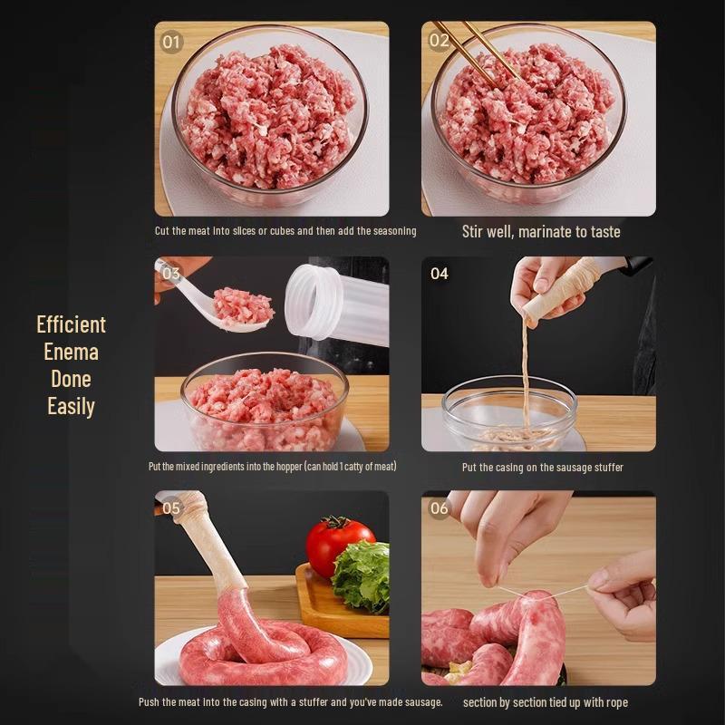Large Manual Sausage Stuffer & Enema Tool for Homemade Sausages