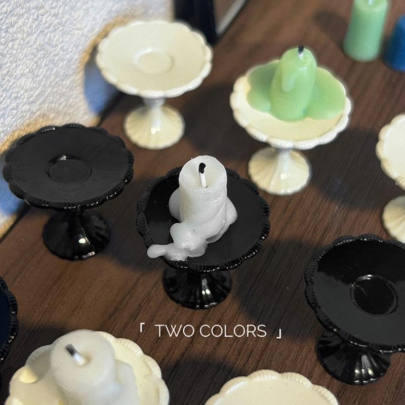 Miniature Candlestick Dessert Cake Stand For Dollhouses Accessories Alloy Construction Kids Role Play