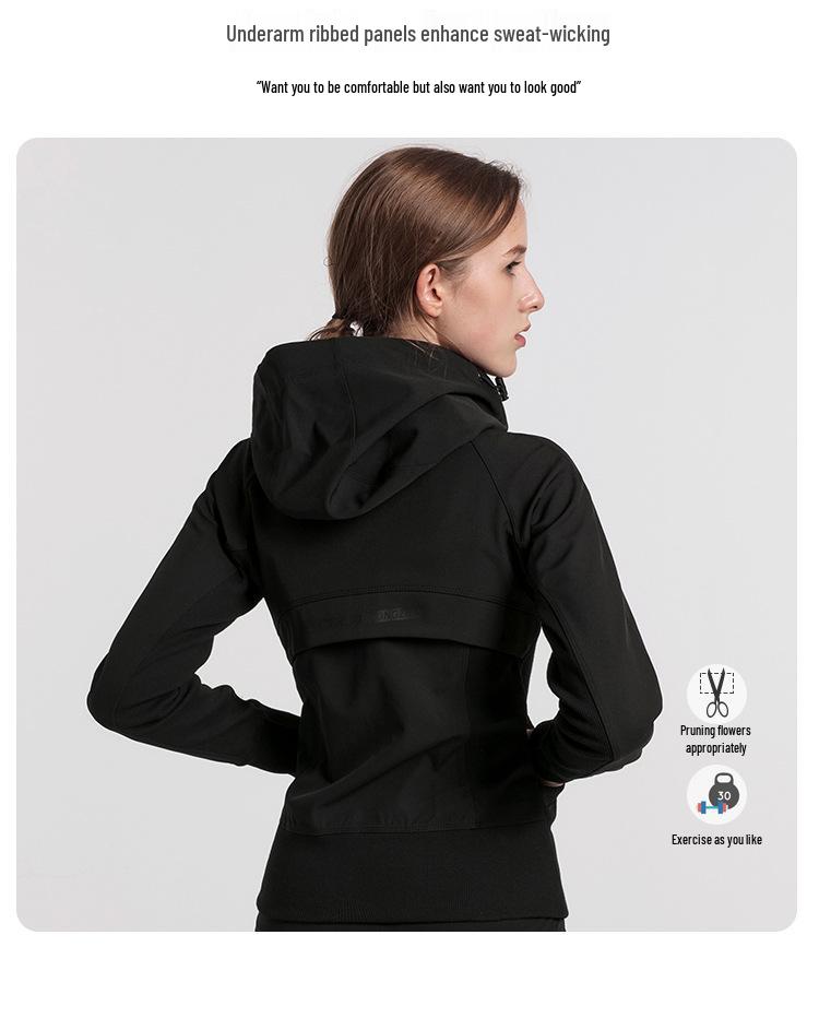 Women's Autumn/Winter Hooded Yoga Cardigan - Slim Fit, Long Sleeve Sportswear for Fitness & Running