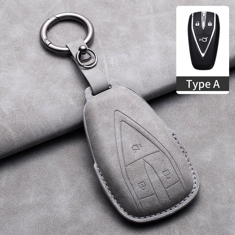 

Leather Car Remote Key Case Cover for Changan Deepal S7 SL03 2023 2024 Car Key Fob Shell 4 Buttons Holder Keychain