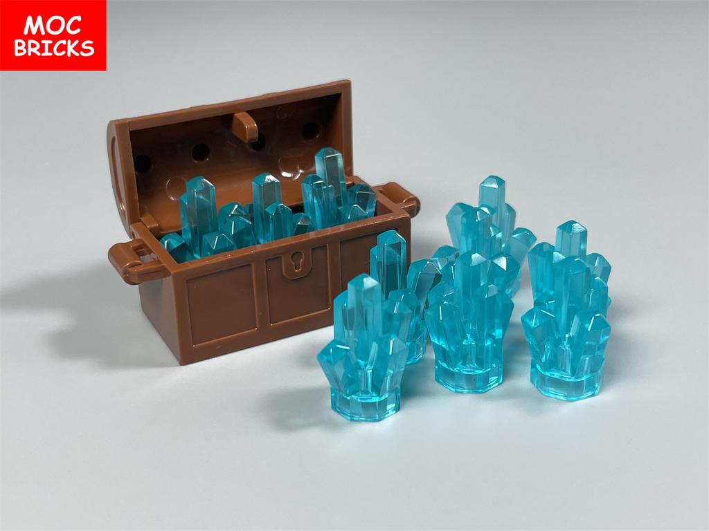 MOC Bricks Treasure Box Ore Trans Gem Precious Crystal Stone Building Blocks Educational Assembled Parts Toys For Kids Gift