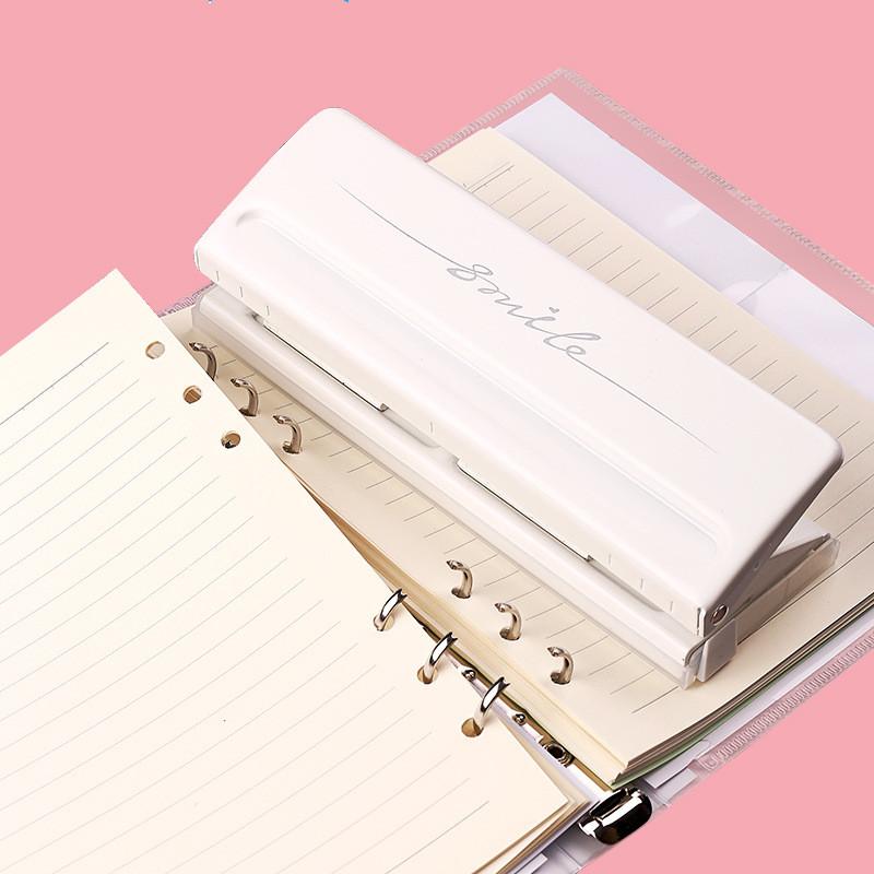 Paper Hole Punch 6-hole Adjustable Color Single-page Scrapbook Office Stationery Metal Loose-leaf Hole Punch