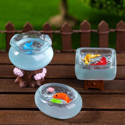 4 Adet/Set Bebek Evi Minyatür Simülasyon Sazan Balığı Akvaryumu Bebek Evi Yuvarlak Balık Tankı Modeli Bebek Evi Mini Mobilya Dekorasyonu
