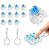 Tastenklicker Fidget Set 30 Stück 3D-gedruckte mechanische Schalter 10 Schlüsselanhänger Tragbar für Kinder Erwachsene Angstlinderung
