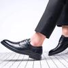 Casual Men Shoes Fashion Brogue Patent Leather Shoe Man Lace Up Oxford Dress Shoes Elevator Formal Wedding Shoes Men