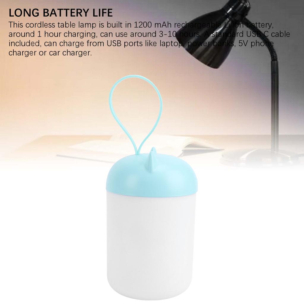 Nursery Night Light Portable LED Touch Bedside Lamp USB Rechargeable Stepless Dimming Eye Caring Camping Tent Lantern 1200mAh for Indoor Outdoor