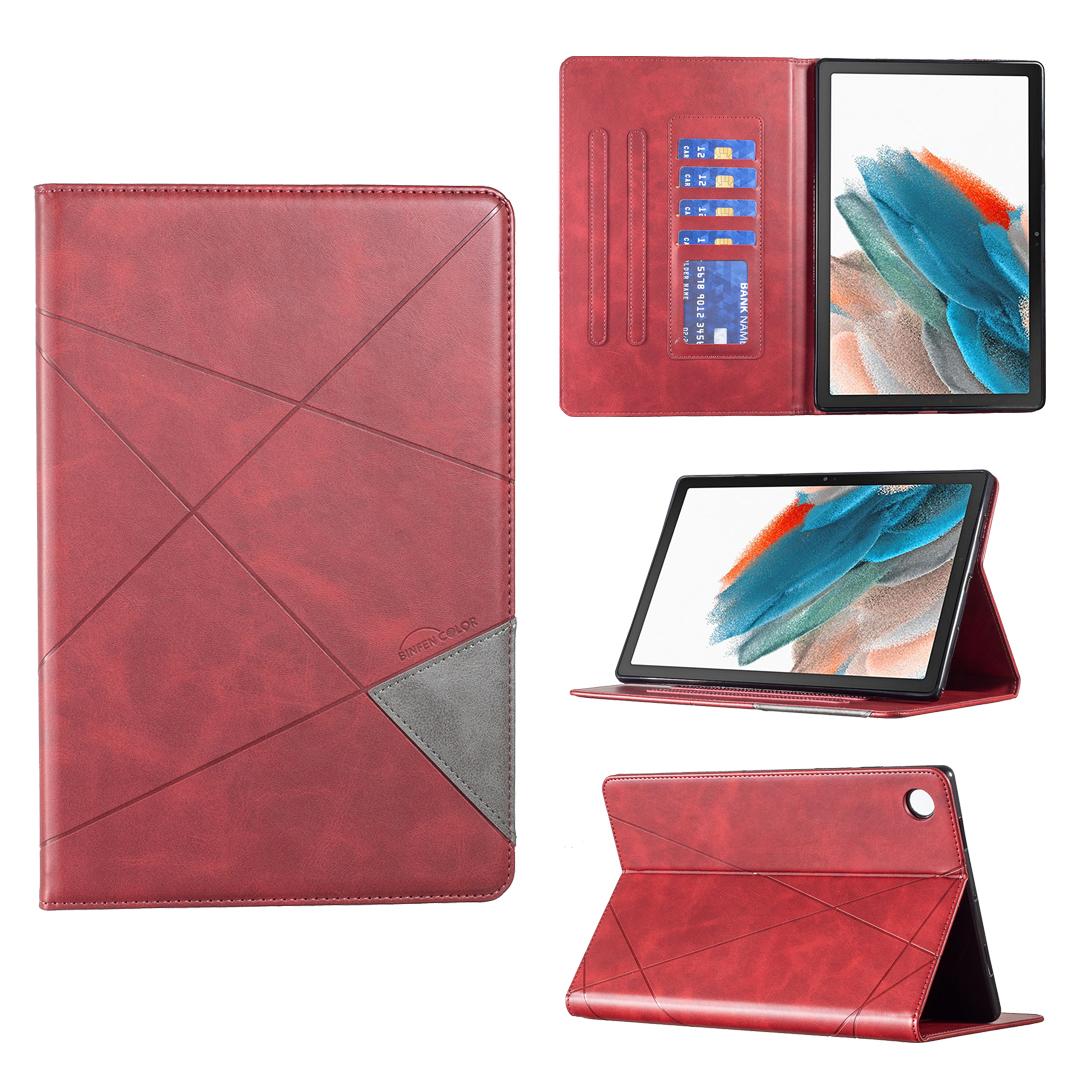 

Чохол для Samsung Galaxy Tab A8 10.5inch (Випуск 2022 року)(SM-X200/X205/X207) Кишеня для карток із поліуретановою шкірою преміум класу Bussiness із кількома кутами огляду Samsung Tab A8 10.5inch червоний