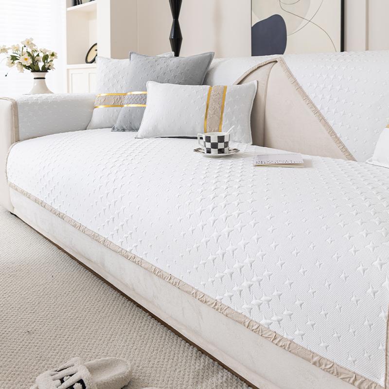 Funda   Summer Home Cool Feeling Slipcover Non-slip Ice Silk Houndstooth Sofa Cushion Couch Sofa Cover