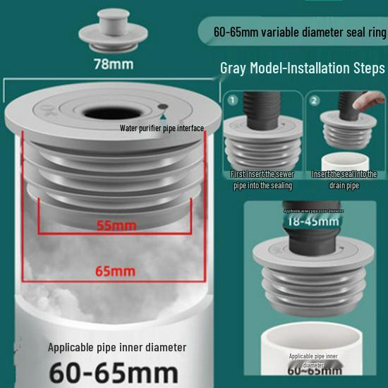 Odor-Proof Sealing Ring for Washing Machine and Floor Drain - Insect and Odor Stopper for Sewer Pipes