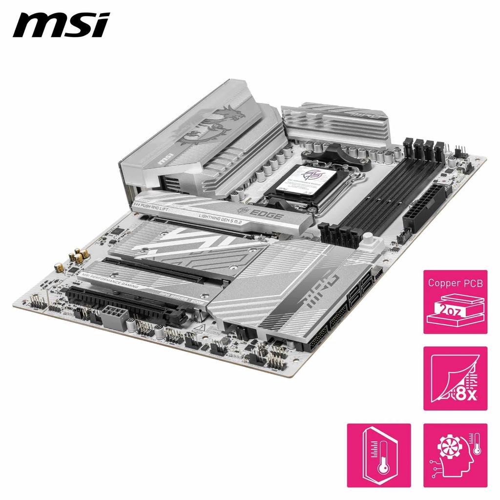 MSI MPG B850 EDGE TI WIFI AMD Ryzen-Serie kompatibles ATX-Motherboard MB6742 9000/8000/7000 (AM5)