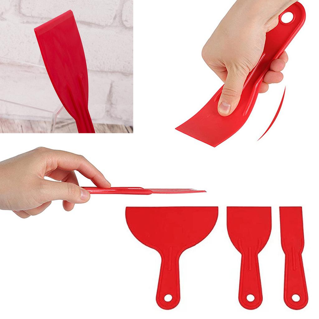 Förpackning med 3 plastspackelspatlar Lämplig för tapetdekaler Spackling Tejpning Texturskapande Professionellt Projekt