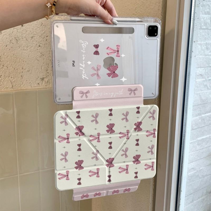 Butterfly Knot Y-Shape Magnetic Detachable IPad Case With Stand Pen Slot Air Pro 13 Inch PC Shell