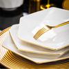 SIFAR Kreativní keramický jídelní talíř se zlatým okrajem