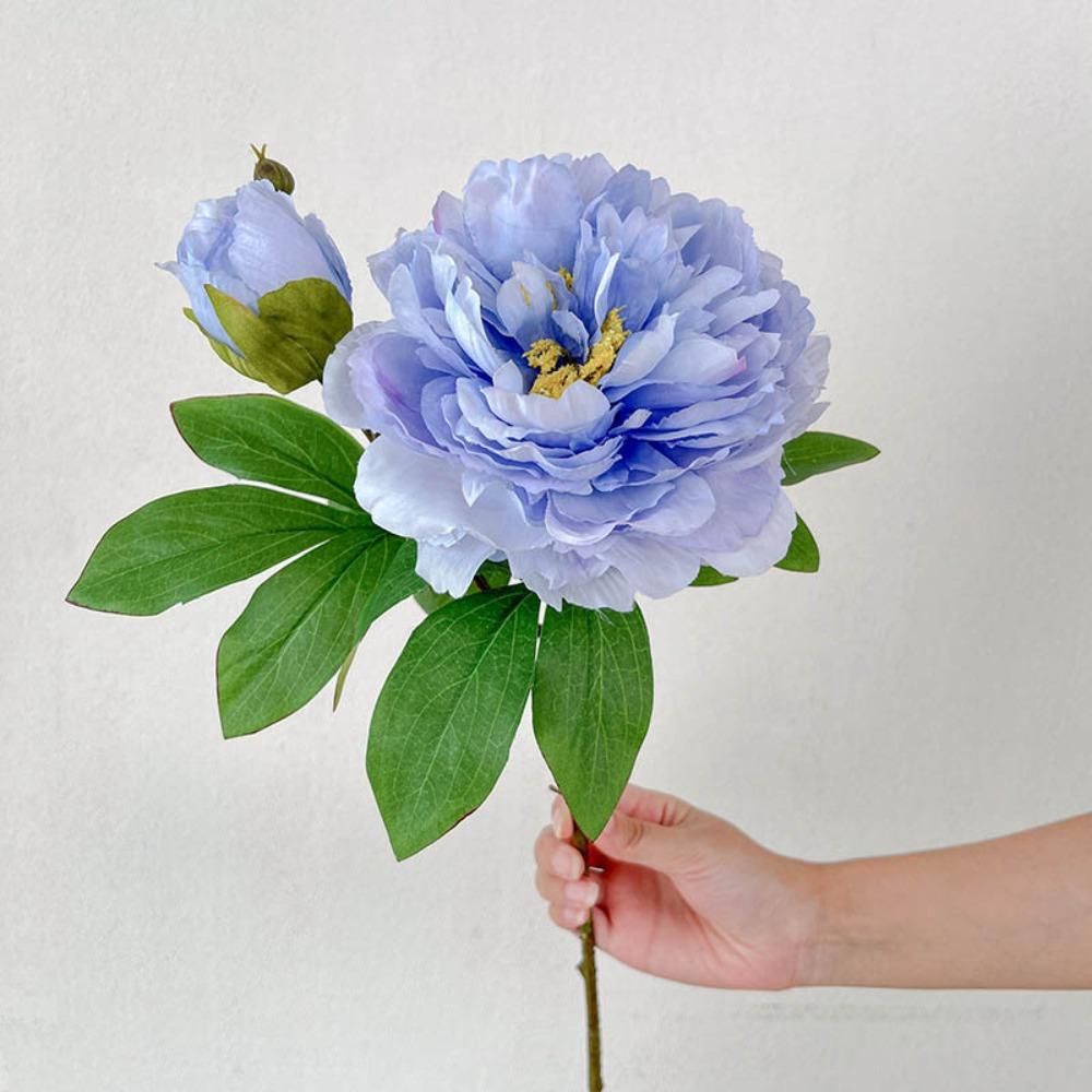 

2 Heads Peony Artificial Flower Peony Silk Plastic Multicolor Simulation Plants Greenery Leaves Floral Arrangement